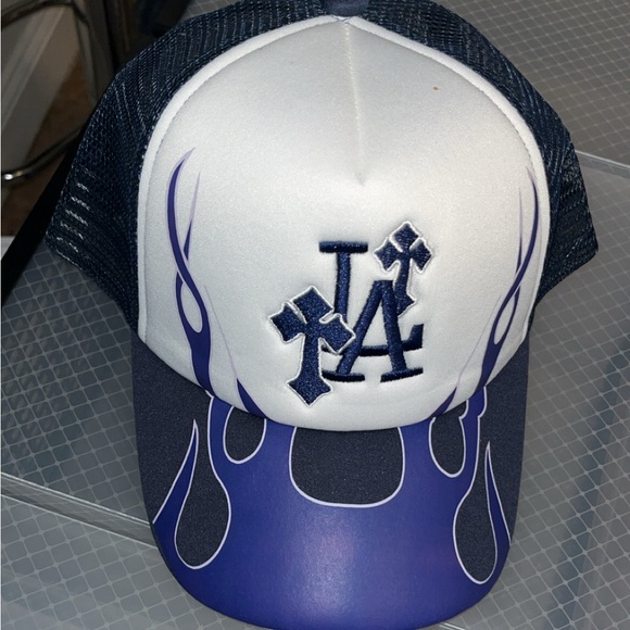 White and Blue LA Crosses Cap - Picture 2 of 2